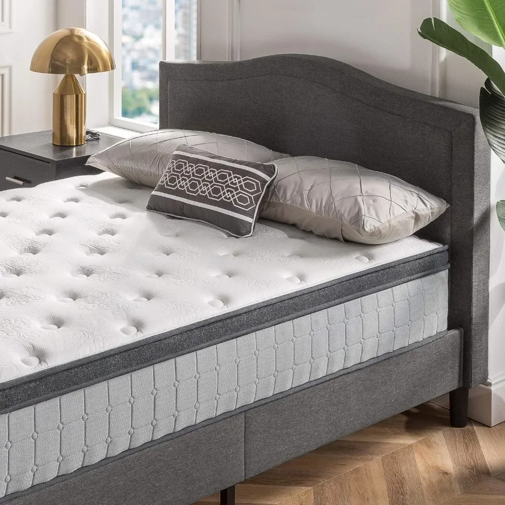 Fashion Queen Size Mattress Tight Top Innerspring Mattress Mattress-in-a-Box Off White Matress Motion Isolating Pocket Springs
