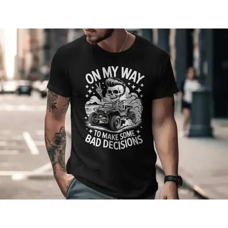 Funny Skeleton T Shirt Bad Decisions Tops Car 33