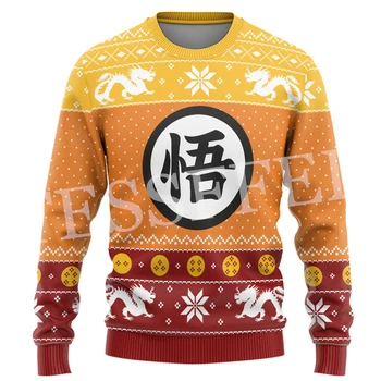 Weihnachten Santa Claus gestrickt hässlichen Pullover Weihnachten Cosplay Cartoon Vintage Graffiti lange Ärmel 3dprint Winter Pullover Harajuku g