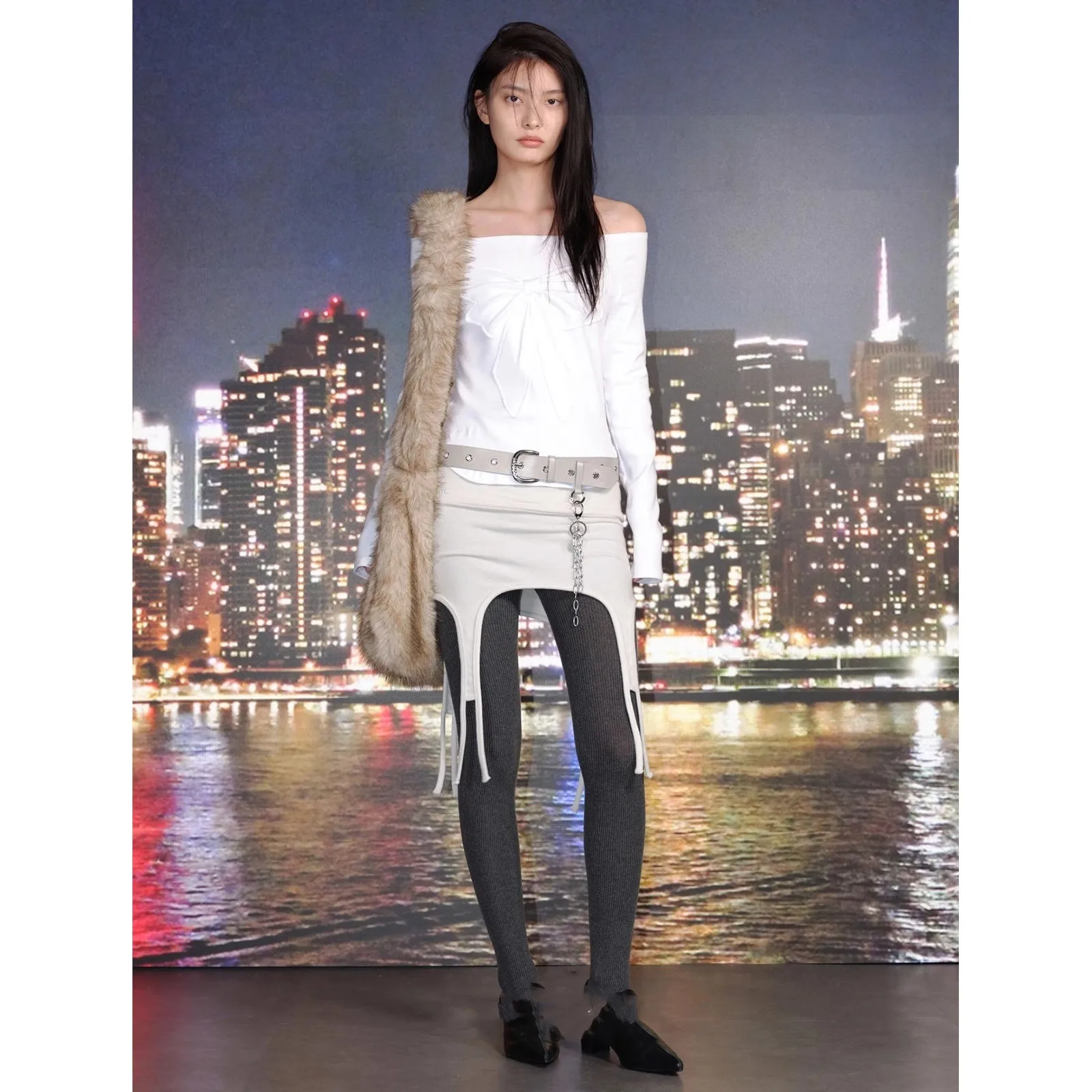 Falda de cintura alta exclusiva, diseño envolvente, corte ajustado, ropa multidireccional, Top de tubo, falda, cinturón decorativo, para ir al trabajo en la oficina