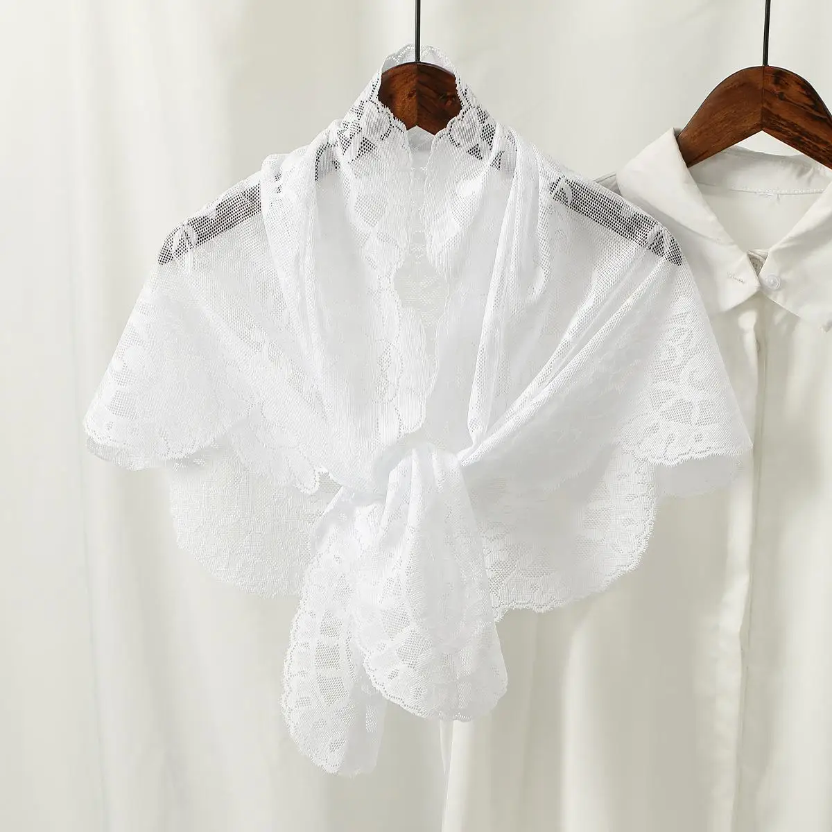 Zachte Hoofddoek Moslim Hijab Nuttig Hoofddeksel Mantilla Sluier Hol Dunne Sjaals Effen Effen Decor Kant Driehoek Sjaal