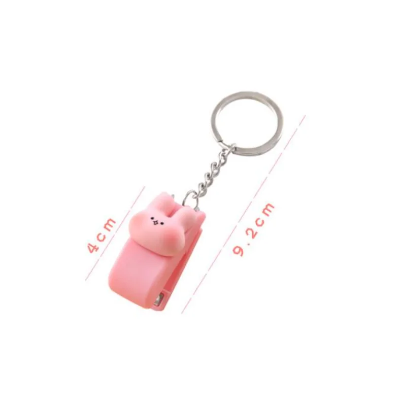 1pcs Cute Mini Stapler Portable Cartoon Staples Binding Tools File Organizer Office Stationery School Student Supplies Key Ring