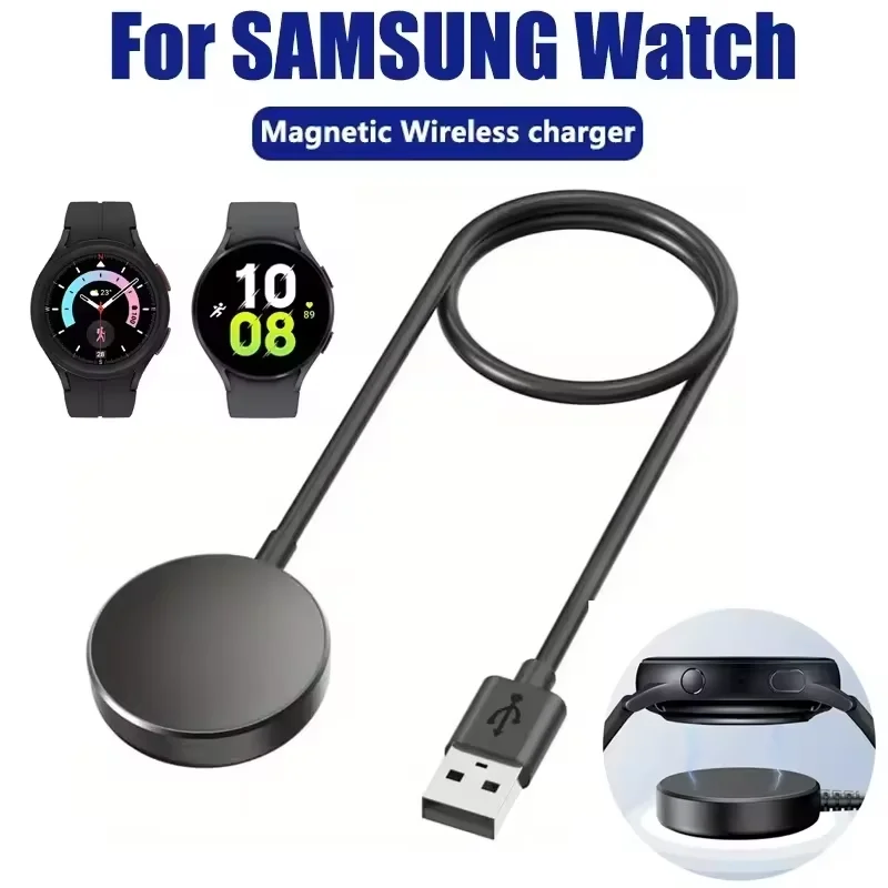 Carregador Magnético Sem Fio 2026 para Samsung Galaxy Watch 8/7/6/5 Pro/5/4/3 Active2 - Estação de Carregamento Rápido Portátil para Relógios