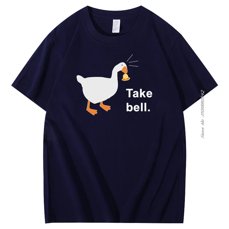 Summer Men's T-Shirt Take Bell Goose Graphic T Shirts Untitled Goose Game Cotton Short Sleeve T-Shirt Streetwear Mens Clothes