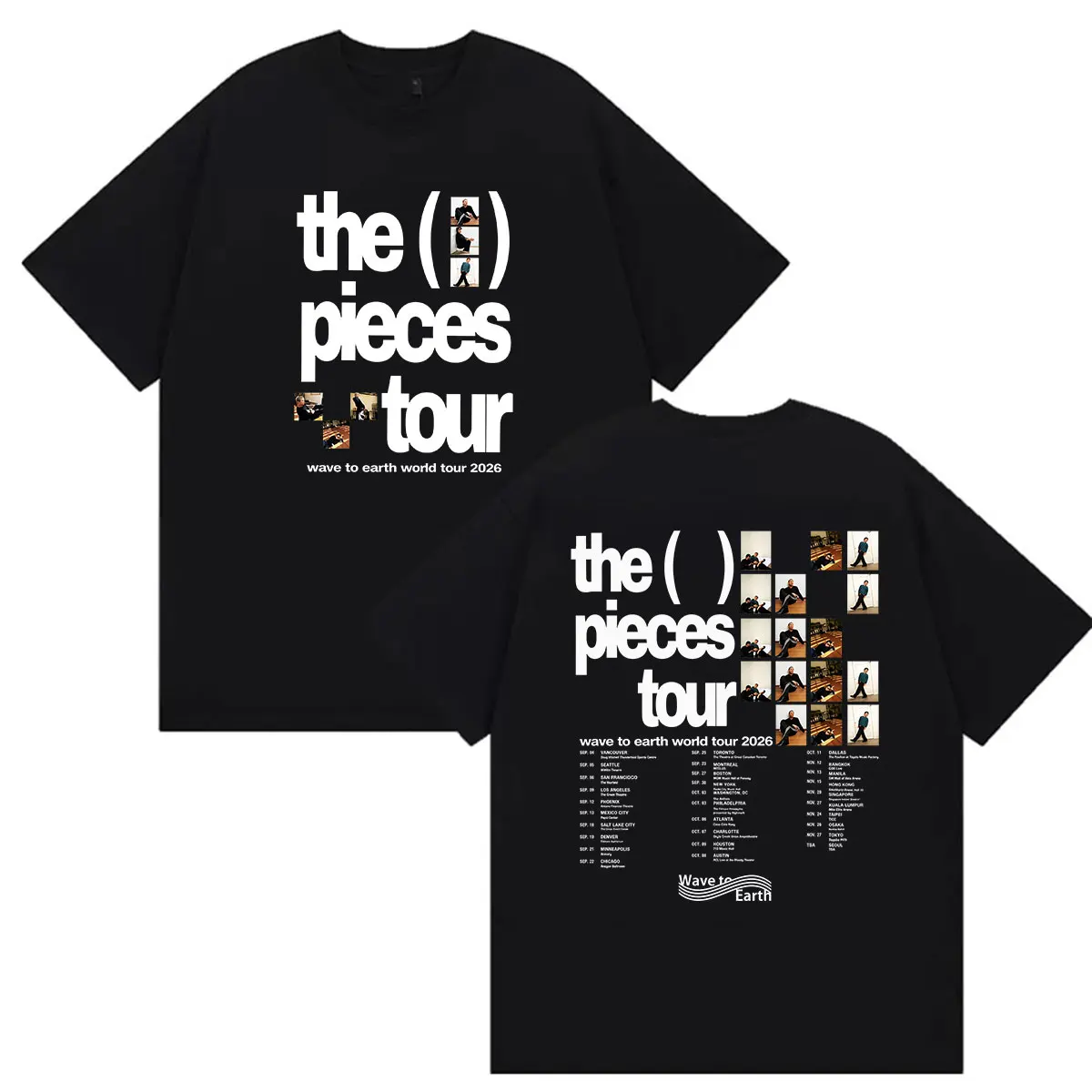 Kpop Band Wave To Earth The Pieces World Tour 2026 Merch T Shirts Men Women Hip Hop Korean Loose Short Sleeve T-shirt Streetwear