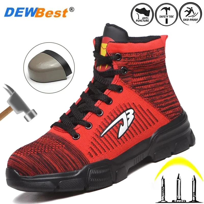 

High top comfortable steel toe cap safety shoes, anti smashing, anti piercing, wear-resistant and plush warm shoes, work shoes