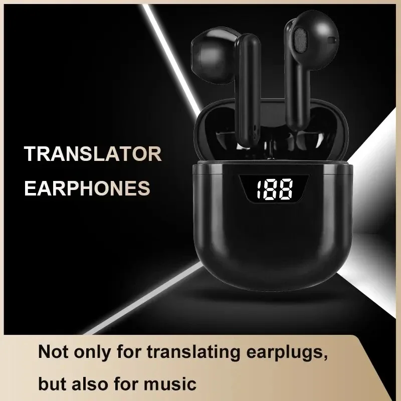 Bluetooth5 Voice Translator Earbud,Wireless 144Language Translate Earphone Real Time Smart Travel Voice Translation Headphone