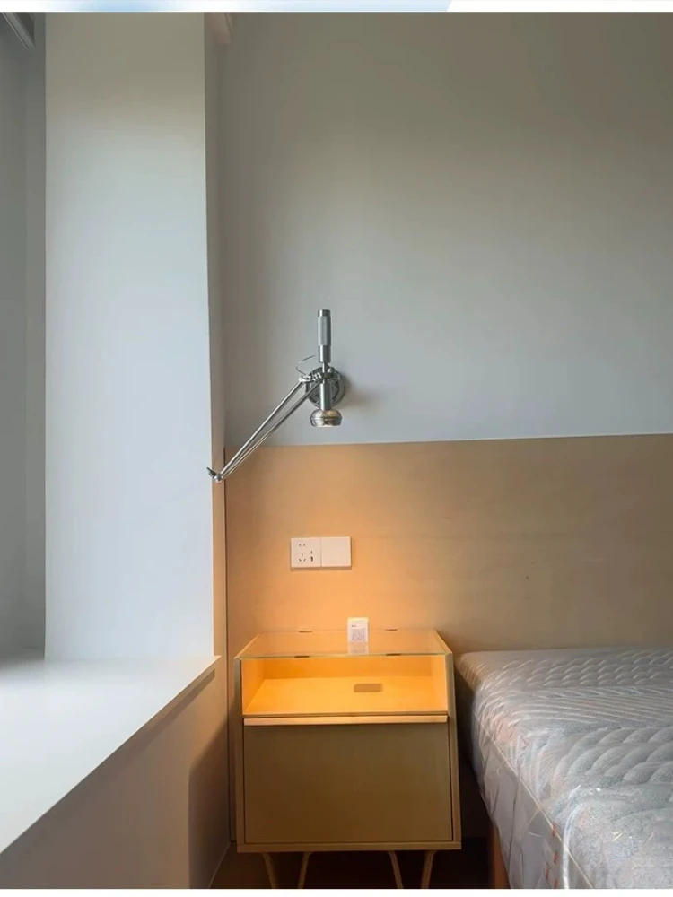 Retro industrial style telescopic arm wall lamp, living room, bedroom, bedside, coffee shop, adjustable multi angle wall lamp