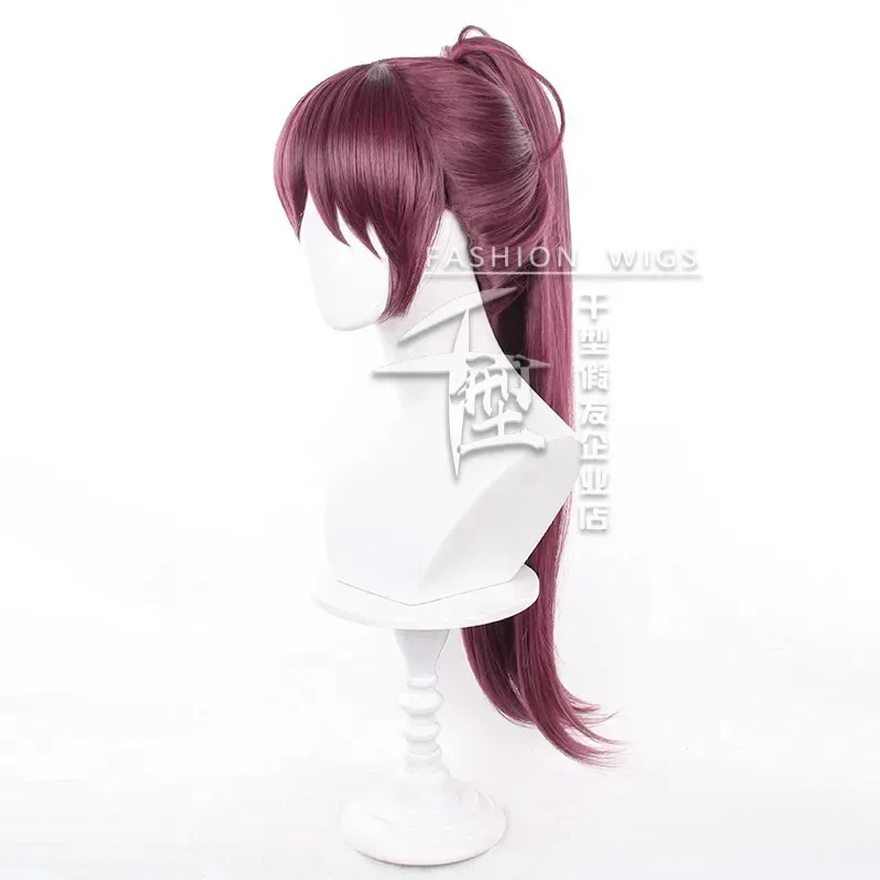 Wig Cosplay Sintetis Anime Sakura Kyoko Panjang 75Cm Wig Ekor Kuda Merah Jujube Hiasan Kepala Rambut Pesta Sakura Kyouko Tahan Panas