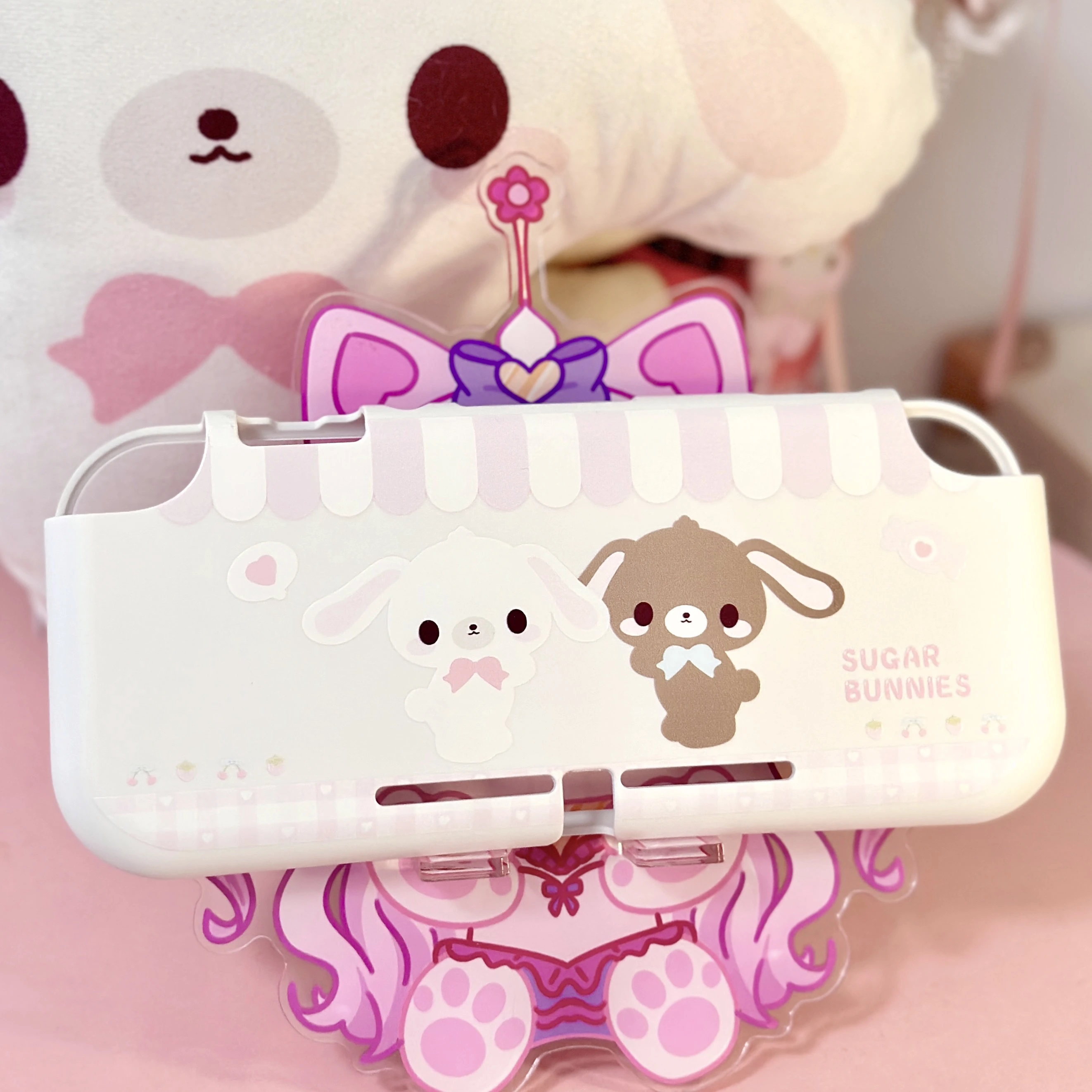 Kawaii Pink Switch Case Original Design Dessert Bunny Gaming Accessorie for Nintendo Switch 2/OLED/Lift Controller Joy-Con Cover view 6