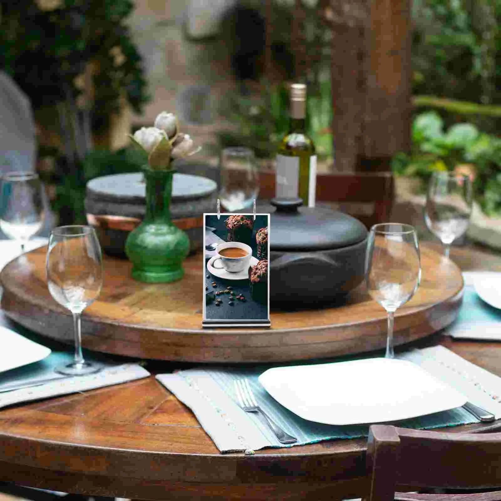 Menu Display Stand Tabletop Sign Holder Poster Desktop Rack Picture Holders for Tables Number The