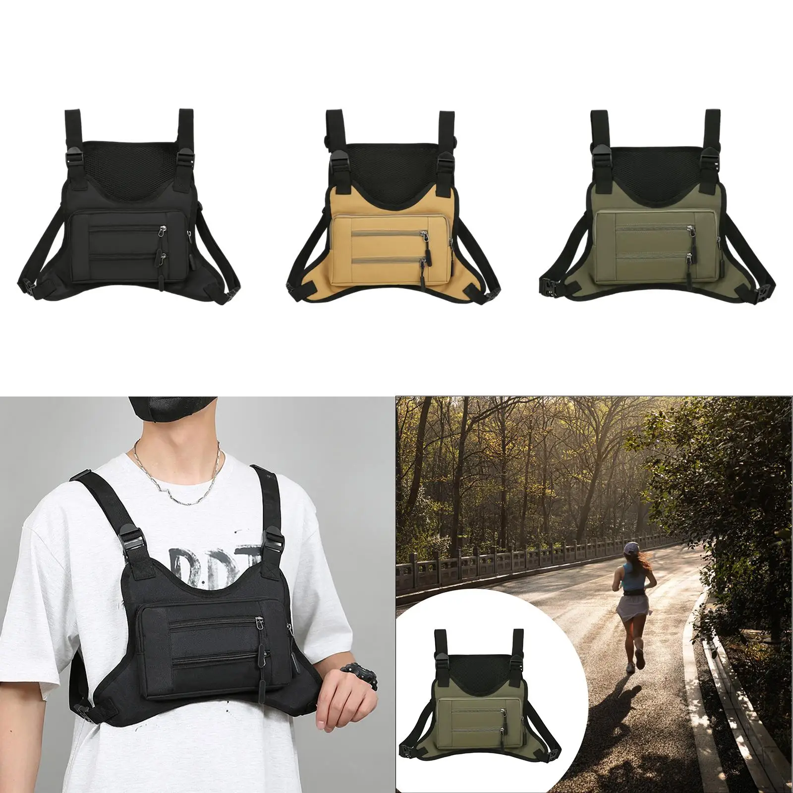

Outdoor Men Vest Chest Bag Pack Lightweight Multipurpose with Extra Storage