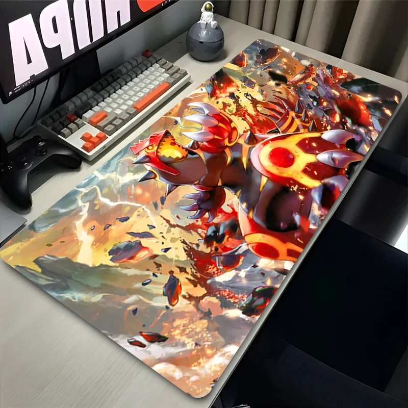 Neues Mauspad, Gaming-Teppich, Anime-Tastatur-Pads, Teppich, PC, Groudon, Mauspad, P-Pokemon, Laptop, erweiterte Desktop-Matte für das beste Geschenk
