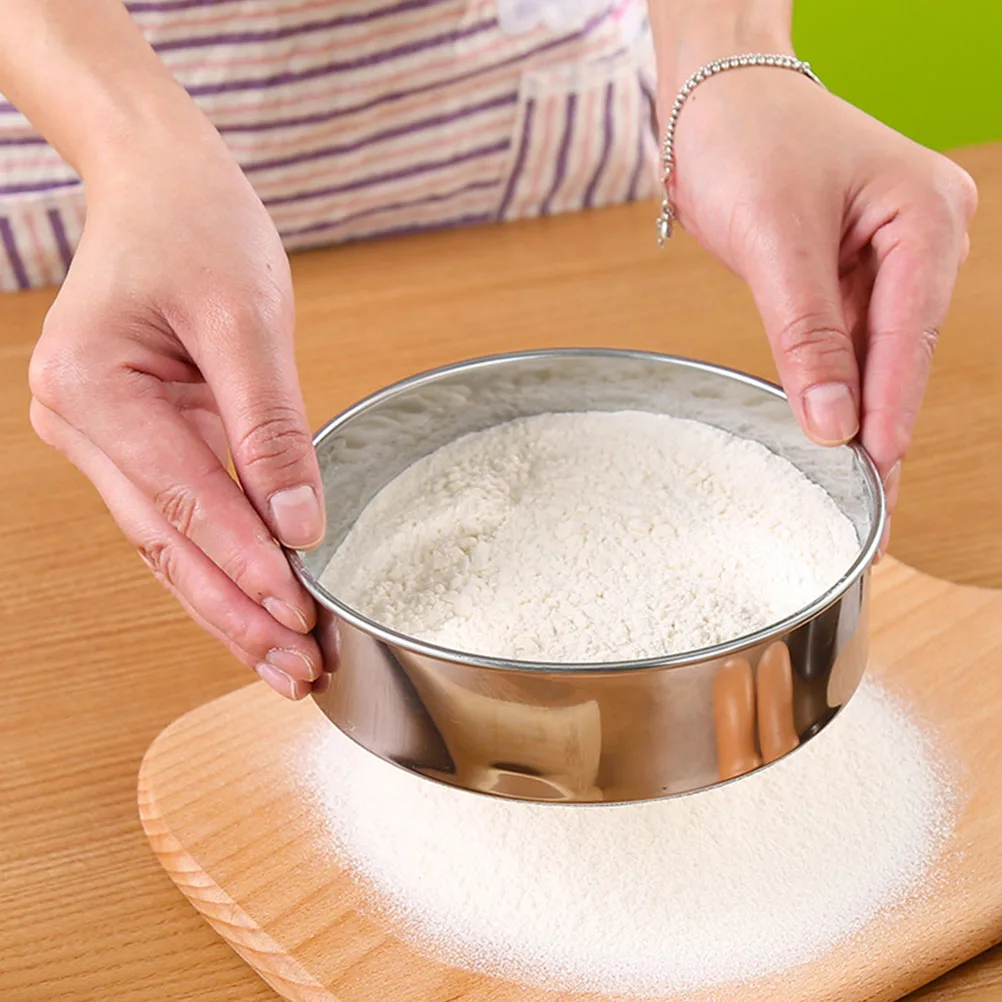 

Flour Sifter held Strainer Stainless Steel Baking Tool Sieve Kitchen Gadget Filter Flour Sifter Mesh Round Shape