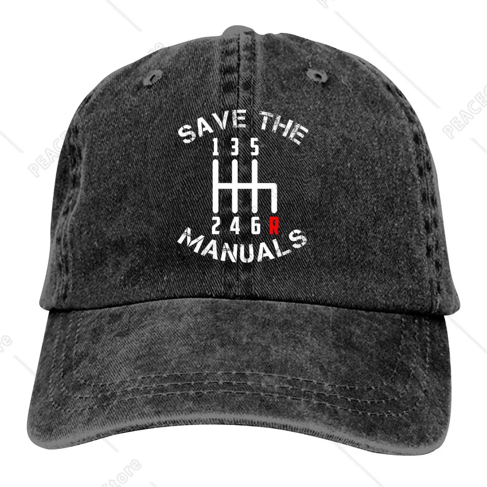 

Save The Manuals Three Pedals 6 Speed Transmission Baseball Cap Vintage Adjustable Washed Hats Twill Plain Cowboy Hats