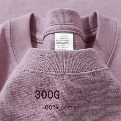 Imagen 1 del producto Camiseta de manga corta de algodón puro americano resistente de 300 gramos de verano, camiseta informal de Base para hombre, camiseta de gran tamaño