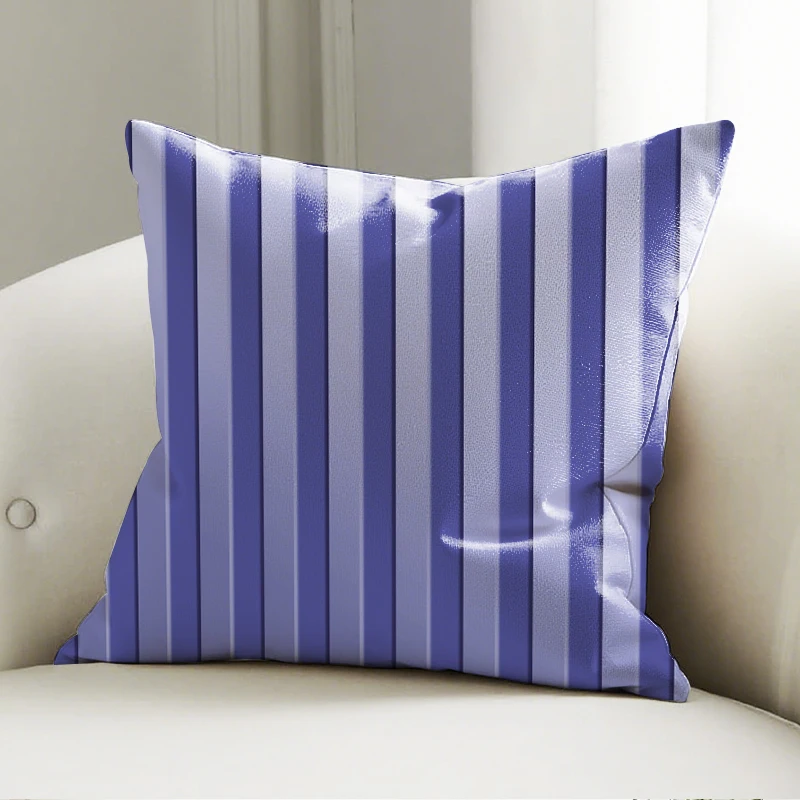 

Blue Gray Striped Pillow Cover, Vertical Stripe Decorative Cushion Case, Sofa Bed Home Decoration Accent Pillow