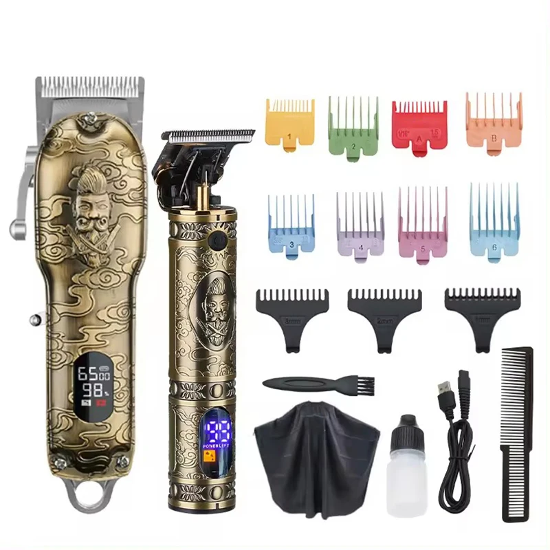 Resuxi Suttik JM-2022 Professional Shaving Machine LCD Display Man Barber Supply Cordless Hair Cutter Clippers Sets Electric Usb