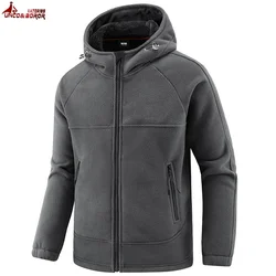 Chaqueta militar de invierno Softshell con capucha gruesa a prueba de viento esquí senderismo al aire libre cálido otoño Camping abrigos Parkas de lana ropa de hombre