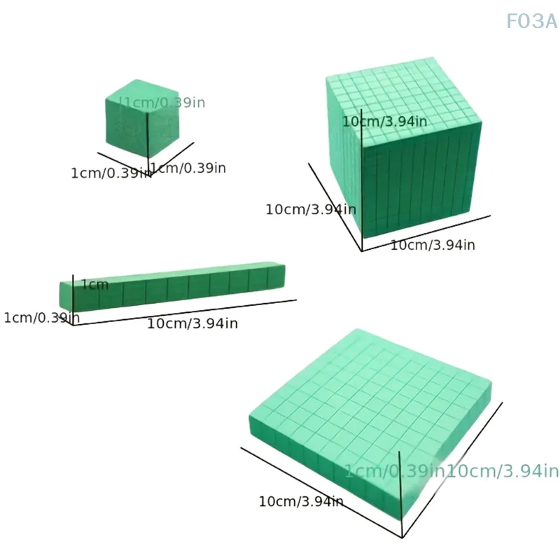 Imagem -06 - Blocos de Matemática de Plástico Conjunto Completo para Crianças Base de Plástico Cubo Contando Cubos Plaything de Matemática Dez Set