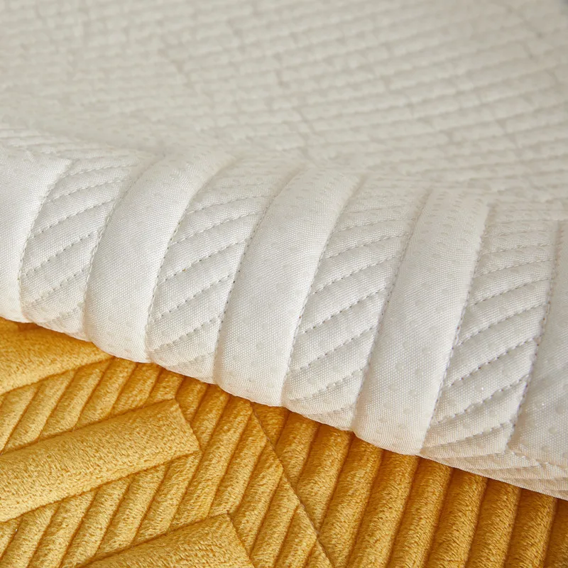 Autumn and Winter New Super Soft Plush Quilted Sofa Cushion Living Room Solid Color Non-slip Sofa Cushion Cover Cloth