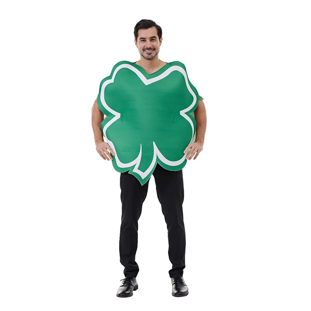 Adult Ireland St. Patrick's Day 4 Leaf Clover Cosplay Costume Sport Meet Festival Party Show Stage Performance Dress Up Suit New