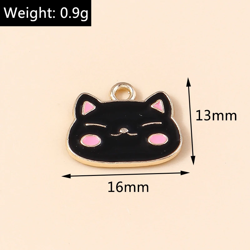 Duarte 10 Stück/Set Cartoon-Tier-Anhänger, Emaille-Hunde- und Katzen-Charms für Schmuckherstellung, Halsketten, Ohrringe, DIY-Bastelbedarf – Detail 11