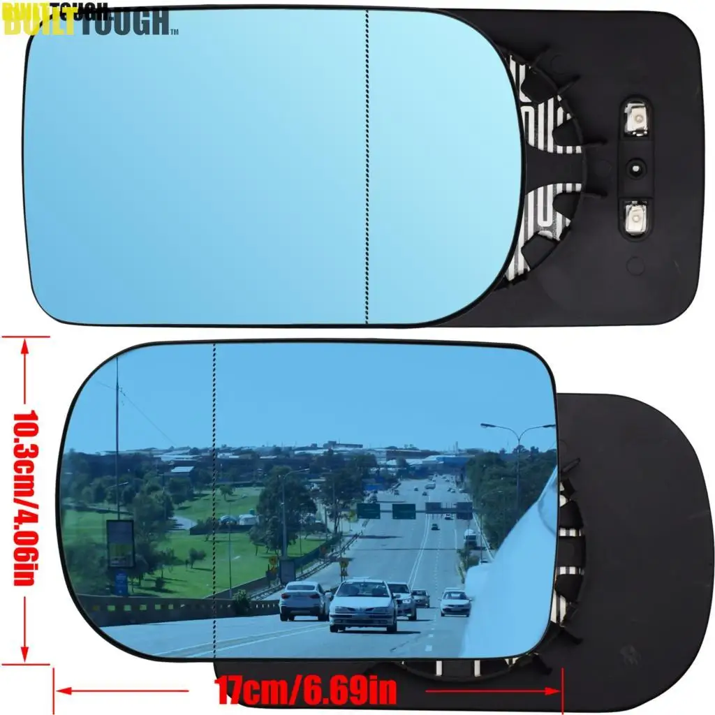 

For BMW 7 Series E38 5 E39 1995 - 2003 Left Right Door Side Wing Mirror Glass Heated Blue Rear View Rearview Convex Exterior