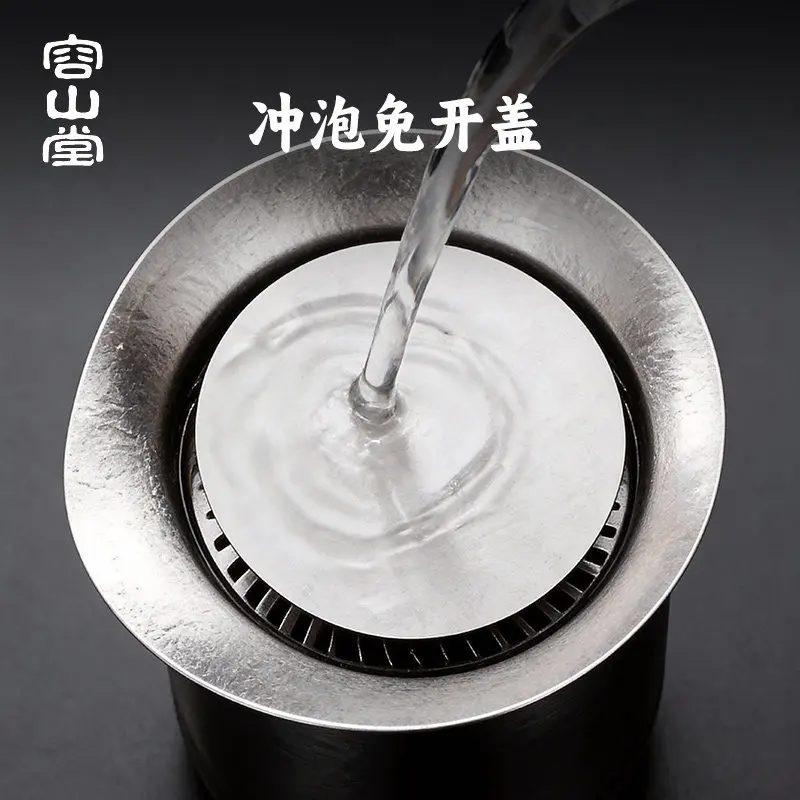 YFY  Rongshantang pure titanium travel tea set portable teapot express cup outdoor one person drinking small tea set