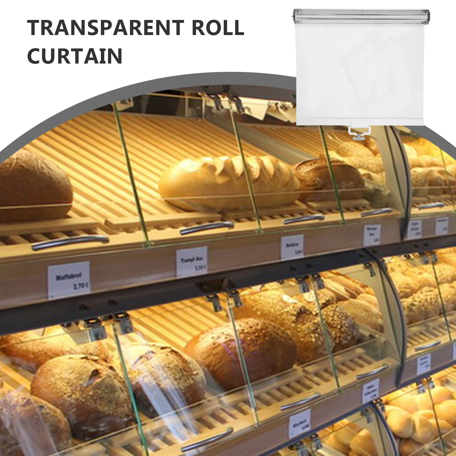 

Transparent Freezer Curtain Roller Shutter Clear Display Pull Curtain Supermarket Fresh Keeping Cabinet Shades
