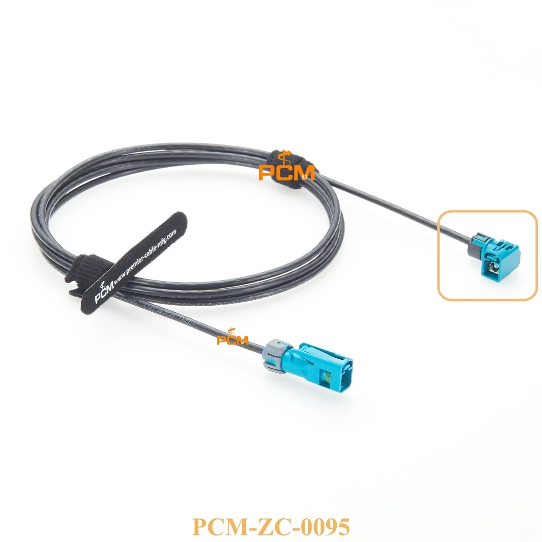 Right Angle Fakra Z Code Rosenberger Connector Waterproof RF Coaxial Cable Assembly LEONI DACAR 462 for GPS Antenna Systems