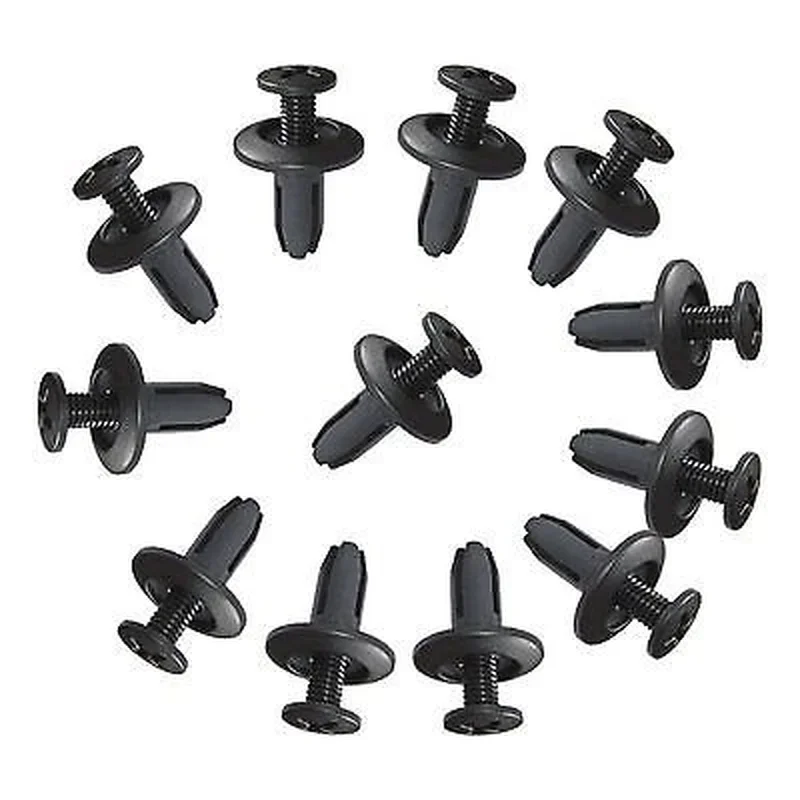 100Pcs Car Plastic Rivets 6mm Hole Dia Fastener Fender Bumper Push Pin Clip AP