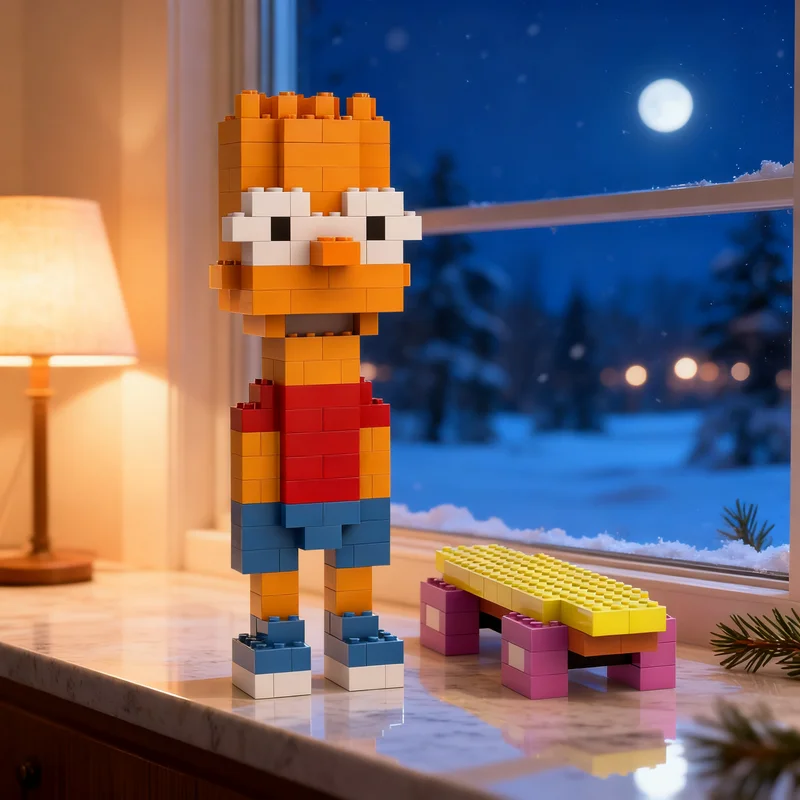 Art Craft Idea - 185pcs MOC Classic Bart Simpson Model