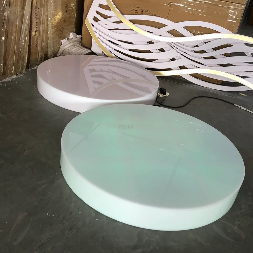 

FSDKX High Quality Simple White Acrylic Round Outdoor Stage Platform for Wedding Decoration