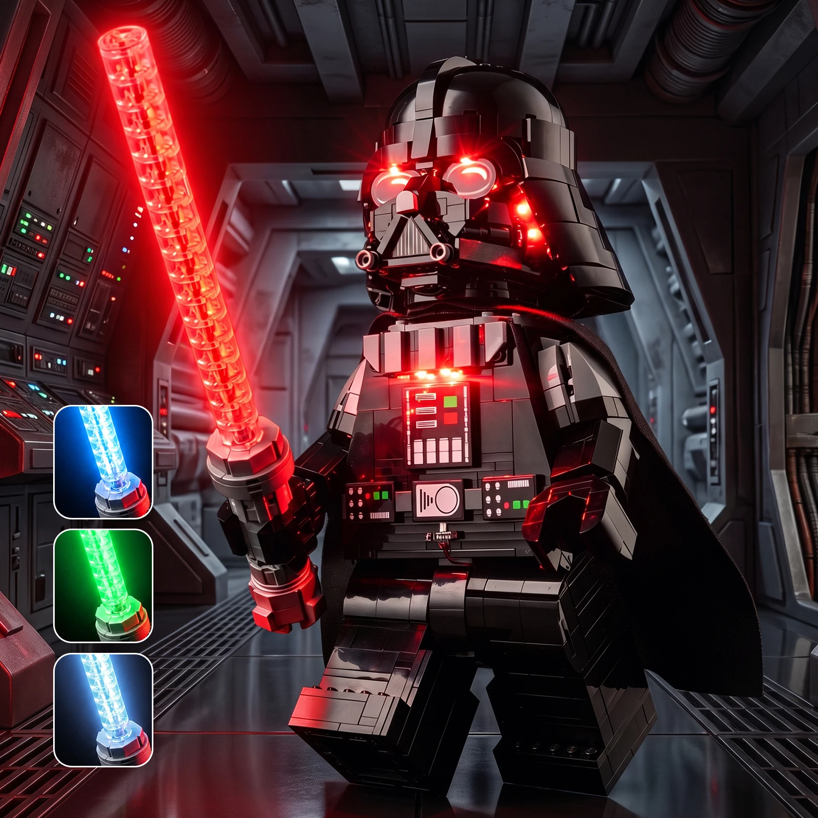 Image of Kyglaring LED-Licht-Set geeignet für Lego Up-Scaled Darth Vader ™ Minifigur 75461 Bausteine, nicht kompatibel mit Lego-Bausteinen