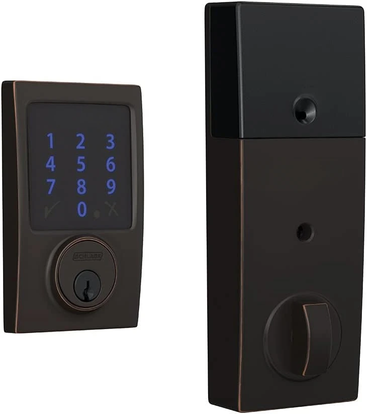 BE469ZP CEN 626 Connect Smart Deadbolt With Alarm Inbuilt Century Trim In Satin Chrome