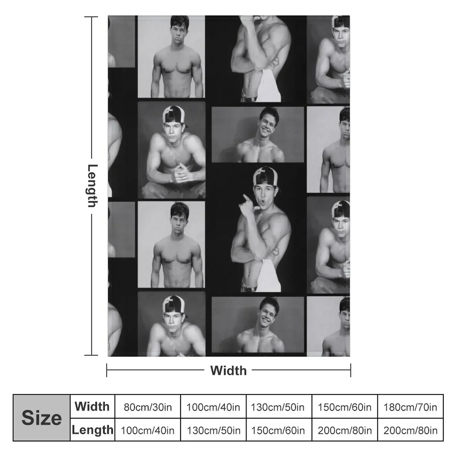 Mark Wahlberg Collage Throw Blanket couch cozy soft plush fuzzy picnic outdoor blanket