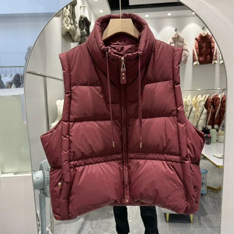 New Parkas Short Stand Collar Coats Premium Thicked Sleeveless Casual Veste Femme Slim High Street Minority Elegant Vests