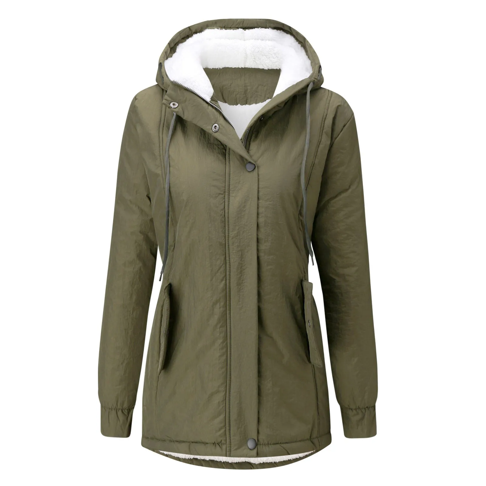 Inverno feminino jaqueta quente 2024 senhoras com capuz amassado casaco fino parka algodão-acolchoado jaqueta casaco médio-longo engrossar outwear