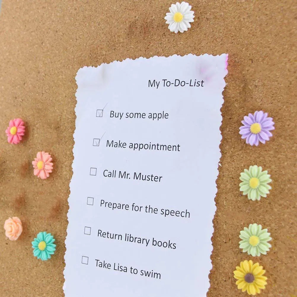 

10Pcs Flower Push Pins Resin Creative Thumbtacks for Home Office Bulletin Board Decoration Daisy Design Safety Decorative