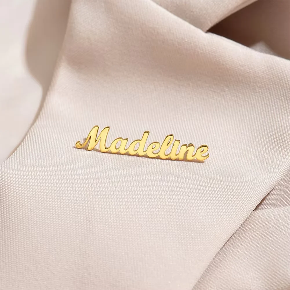 

Unique Fashion Custom Name Personalized Brooch, Stainless Steel Name Trendy Brooch Jewelry, Family Gift