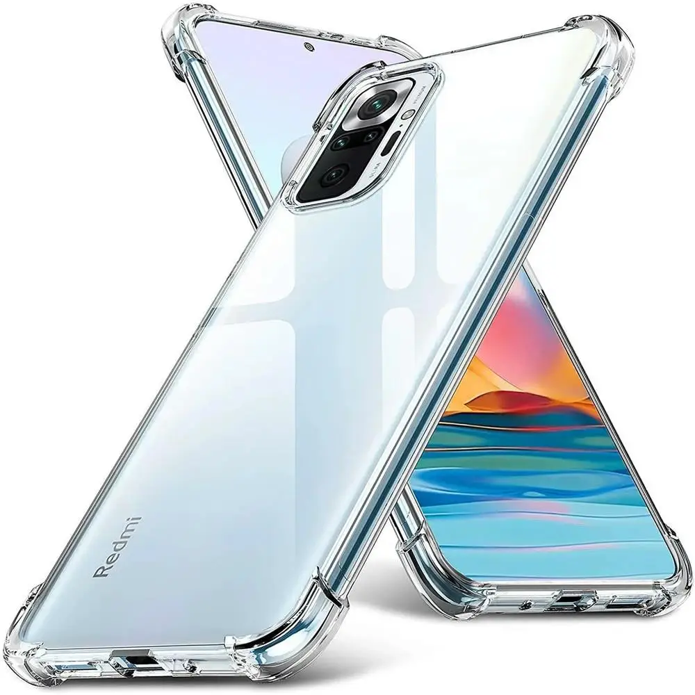 Stoßfeste, klare Hülle für Xiaomi Redmi Note 10 10S 11 11S 12 9 Pro Plus 12c 10a 10c 9a 9c 9t Ultradünne Silikon-Softcover