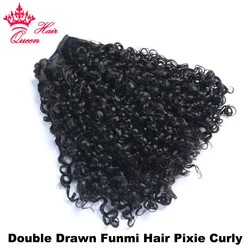 Double Drawn Pixie Curl Funmi Hair Hair Bundles Brazilian Bouncy Curly 100% Virgin Human Raw Hair Extensions Queen Hair Products