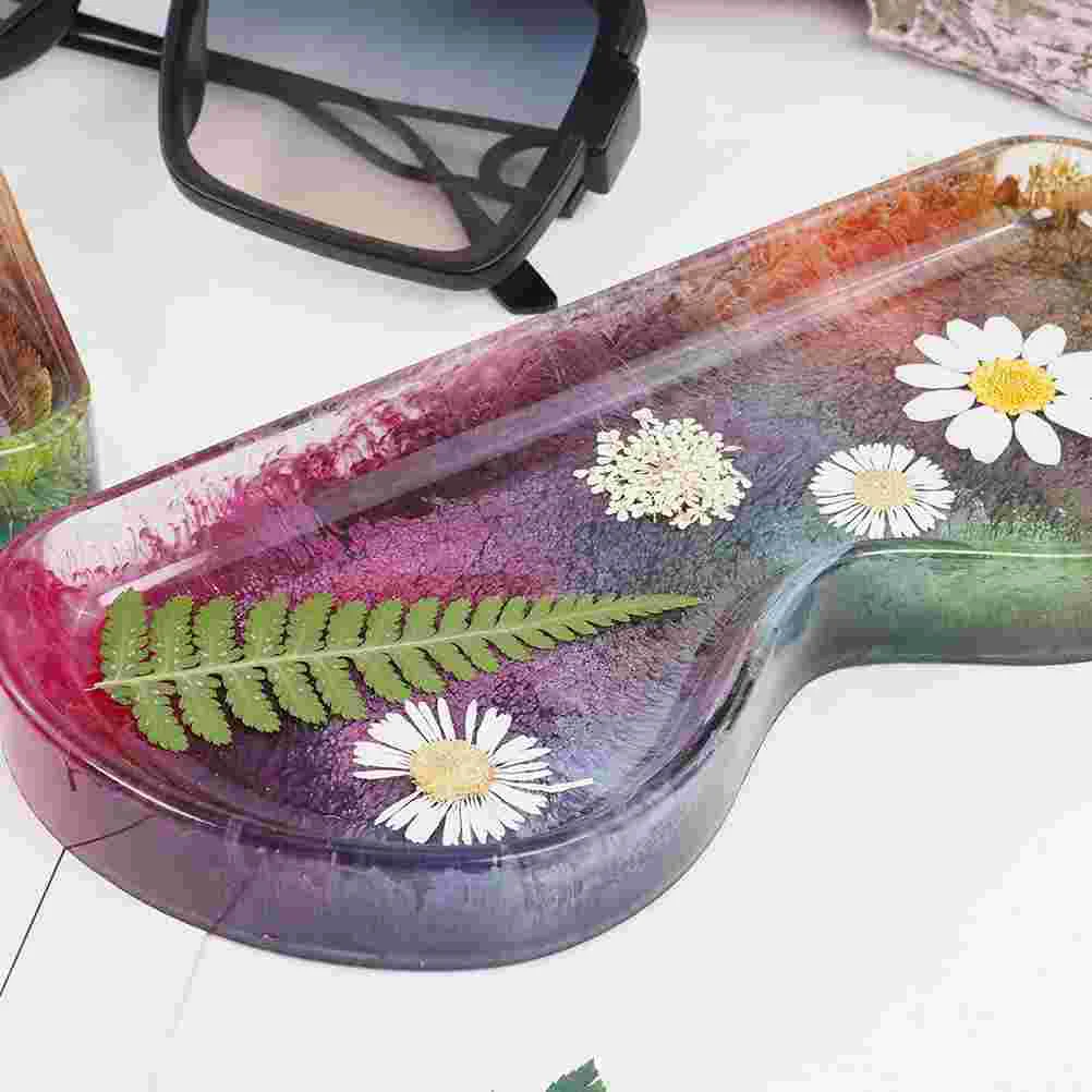 

2 Pcs Resin Glasses Holder Eyeglass Molds Sunglasses Organizer Wall Oval Tray Silicone DIY Crystal Epoxy