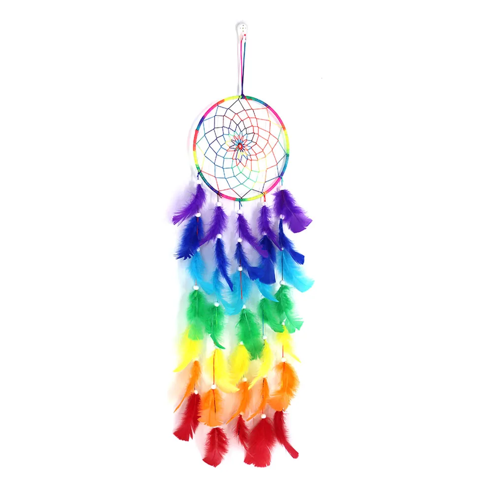 

1Pc Colorful Dream Catcher Iron Wooden Beads Handmade Home Decor Accessories Wall Pendant Decoration For Porch Party Banquet