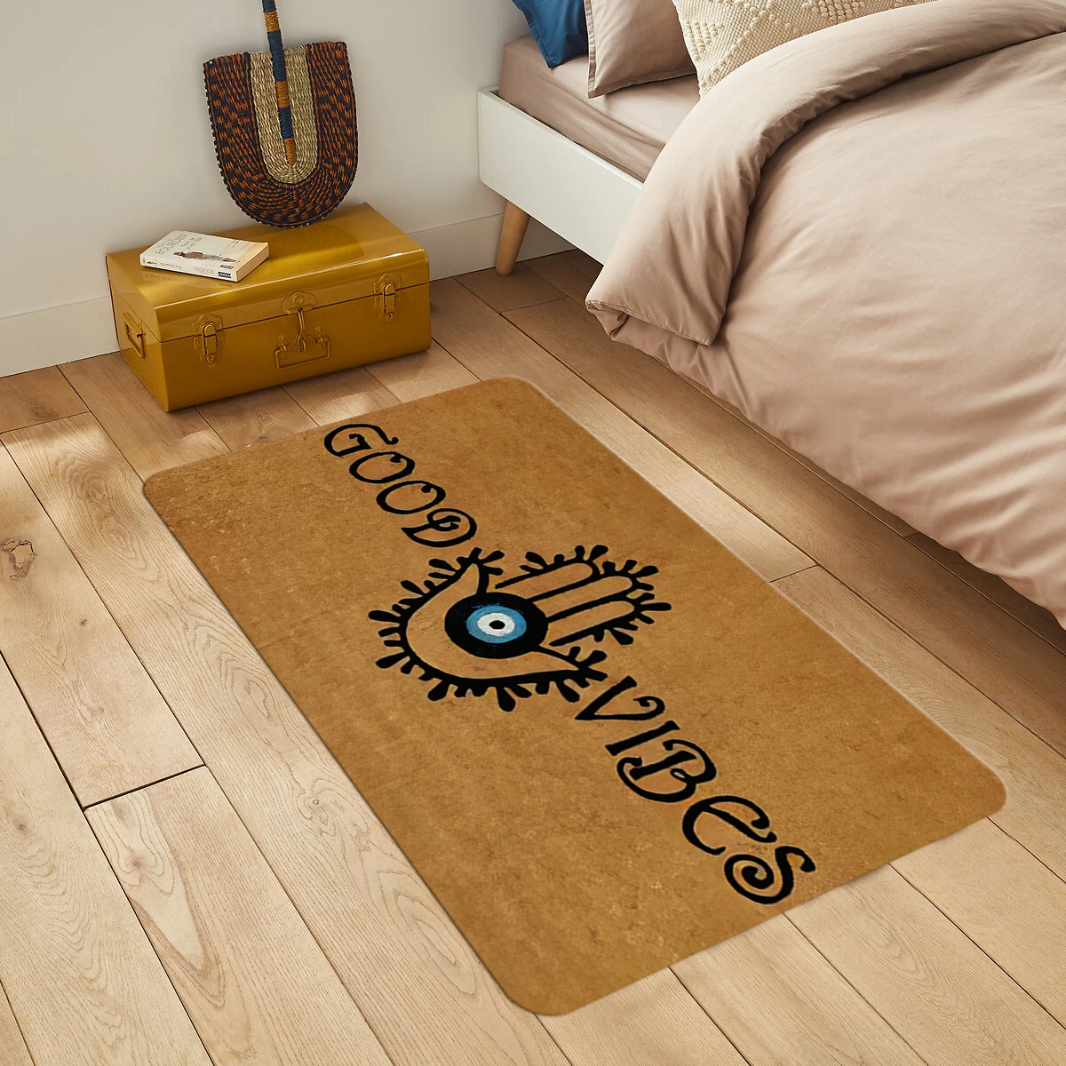 Evil Eye Welcome Doormat - Non-Slip, Easy Clean Entrance Rug for Indoor/Outdoor Use, Durable Polyester, Stain Resistant