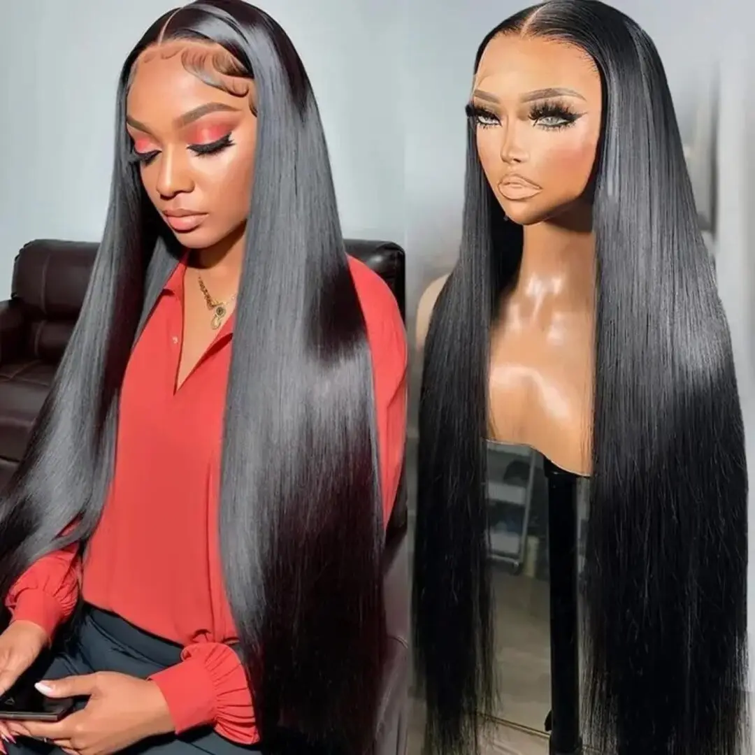 

36 Inch 13x4 HD Transparent Bone Straight Lace Front Wigs PerisModa Brazilian 13x4 Lace Frontal Human Hair Wigs for Black Women