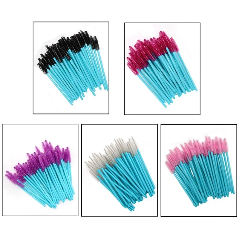 Baguettes de Mascara en Nylon, Brosses d'Extension de Cils de Poulet, Outils de Maquillage, Applicateur de Cils, Ensemble de Micro Brosses, Outil de Maquillage, 50 Pièces