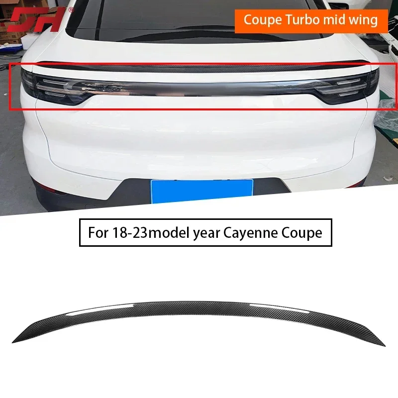 High Quality Trending Car Carbon Fiber Turbo Style Rear Spoiler for Porsche Cayenne 9YA Coupe Turbo 2018-UP Brand New