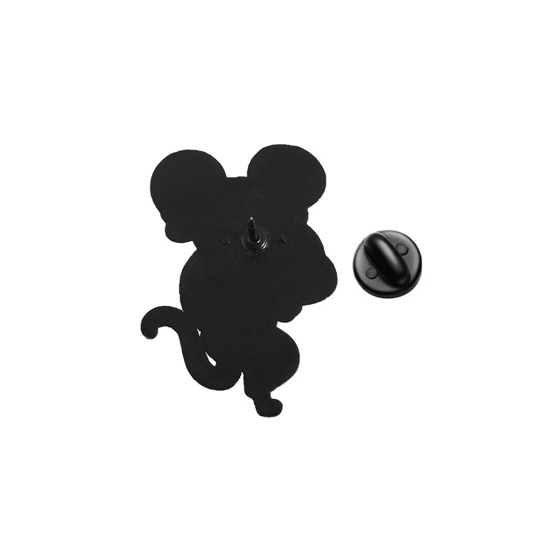 دبابيس الحيوان الكرتون مضحك الفأر الصغير شارات معدنية الهدايا الصغيرة بالجملة قبعة دبوس ظهره اكسسوارات دبابيس لحقائب الظهر